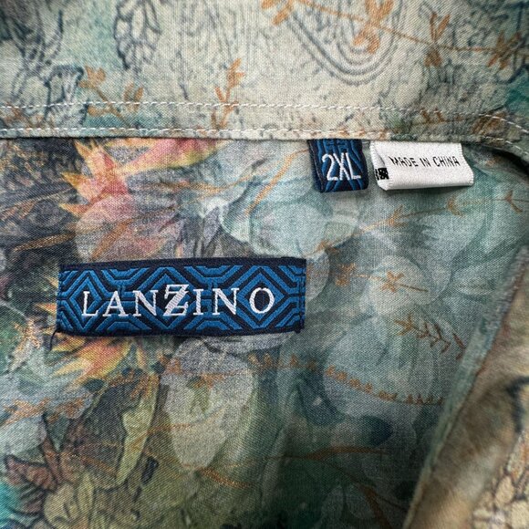 Lanzino Men's‎ Short Sleeve Button Front Shirt Size 2XL - Picture 6 of 7